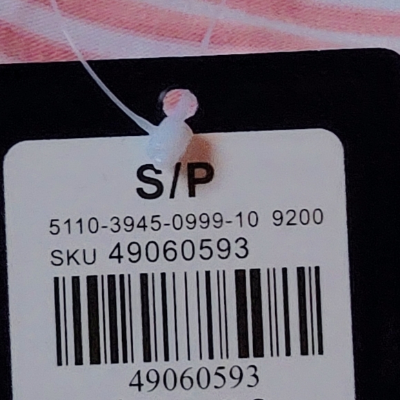 UK2LA Petite V-Neck Pink and White Wrapped Striped Crop Top Size S - Picture 10 of 12